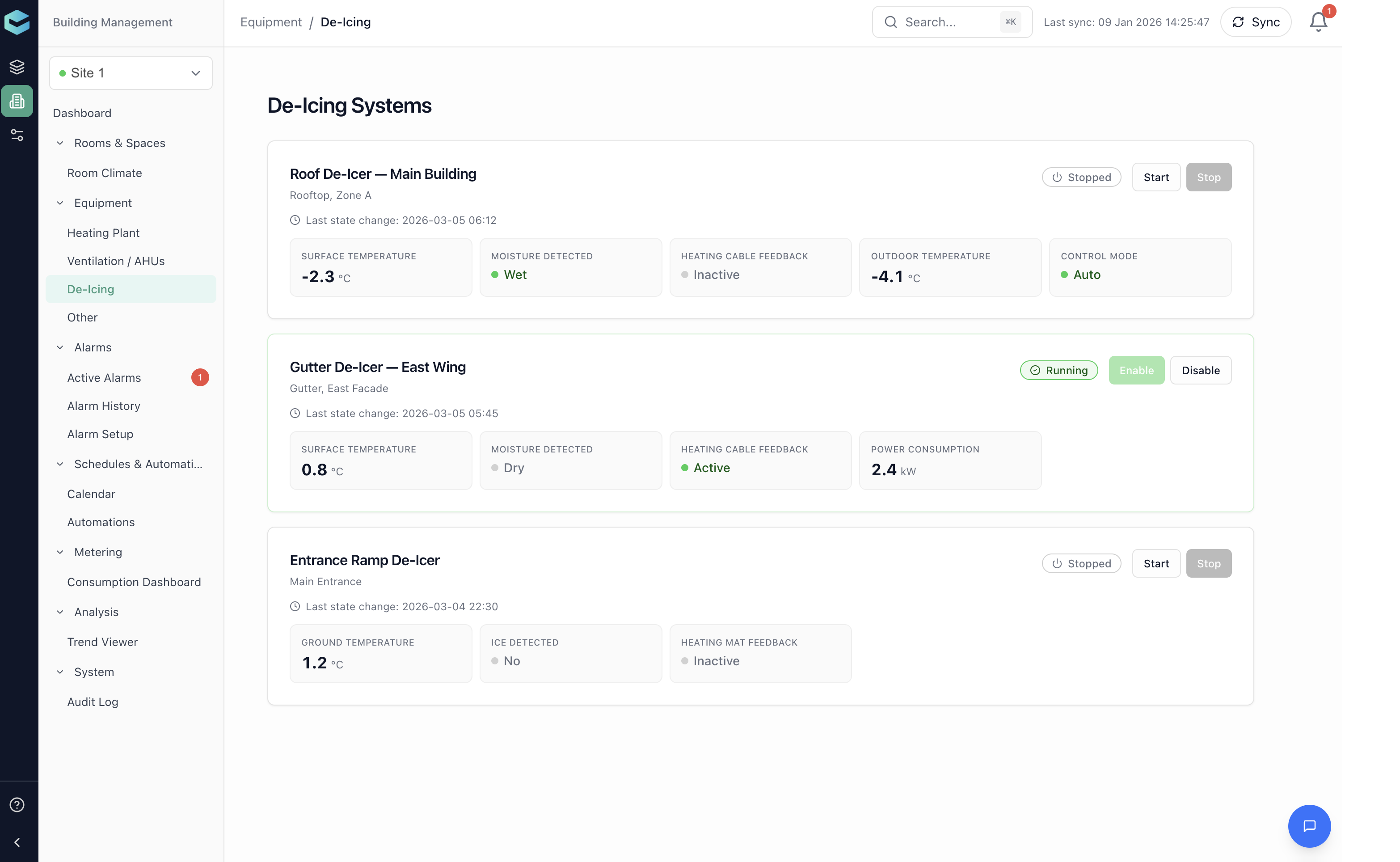De-icing, Bisly Building Management System